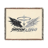 Shadow & Halo Woven Blanket — Angel Wings Graphic Throw