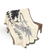 Shadow & Halo Woven Blanket — Angel Wings Graphic Throw