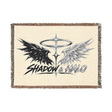 Shadow & Halo Woven Blanket — Angel Wings Graphic Throw
