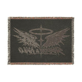 Shadow & Halo Woven Blanket — Angel Wings Graphic Throw